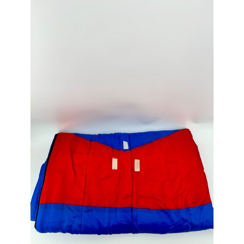 Kids Blue Red‎ Sleeping Bag with Integrated Backpack Straps Soccer Graphic